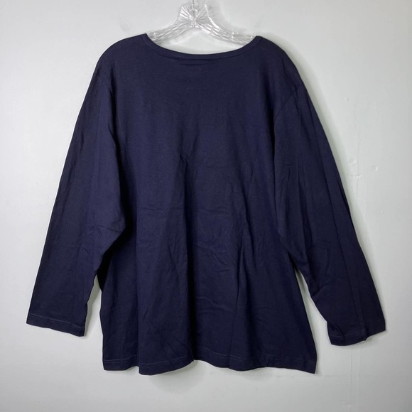 FASHION Bug Fall Autumn Teddy Bear Navy Blue Long Sleeve T-Shirt Plus Size 2X - Picture 14 of 16